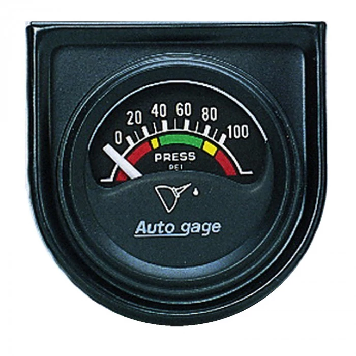 AutoMeter® - AutoGage 1-1/2" Black Dial Face White Pointer 0-100 PSI Electric Air-Core Oil Pressure Gauge