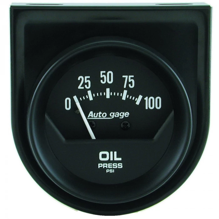 AutoMeter® - AutoGage 2-1/16" Black Dial Face White Pointer 0-100 PSI Mechanical Oil Pressure Gauge
