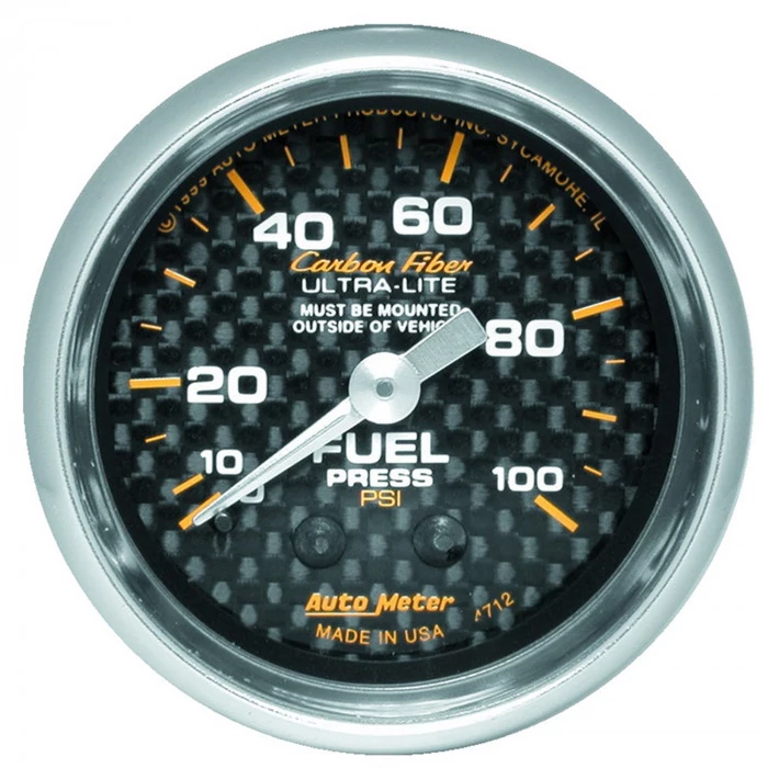 AutoMeter® - Carbon Fiber 2-1/16" 0-100 PSI Mechanical Fuel Pressure Gauge