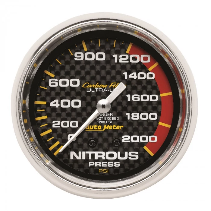 AutoMeter® - Carbon Fiber 2-5/8" 0-2000 PSI Mechanical Nitrous Pressure Gauge