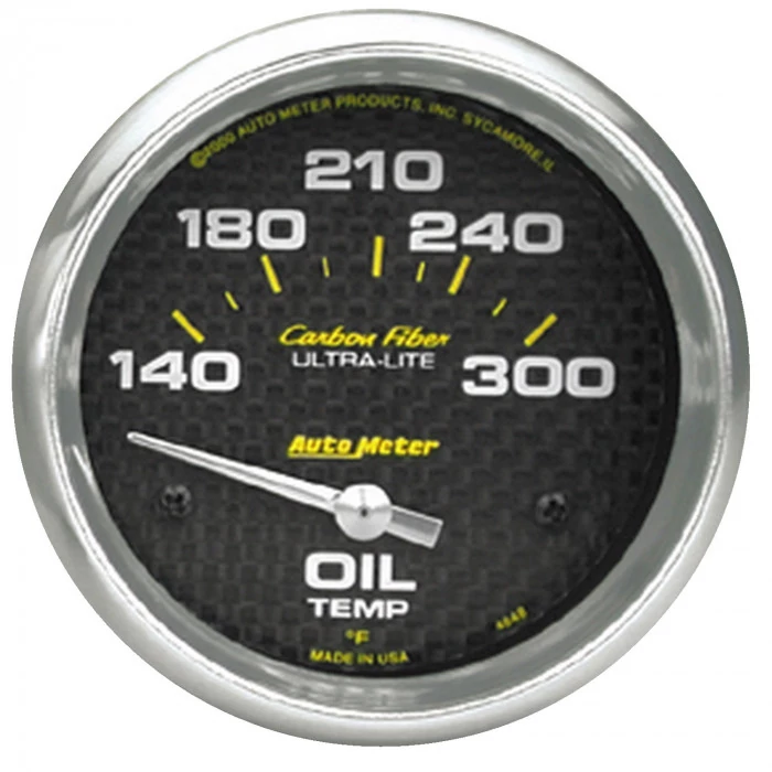 AutoMeter® - Carbon Fiber 2-5/8" 140-300 Deg F Electric Air-Core Oil Temperature Gauge