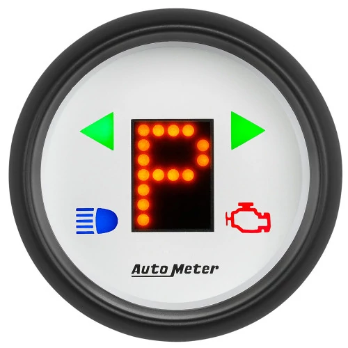 AutoMeter® - Phantom 2-1/16" White Dial Face Red LED Display Automatic Transmission Shift Indicator Gauge
