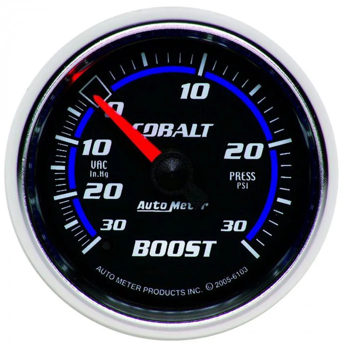 AutoMeter® - Cobalt 2-1/16" 30" HG/30 PSI Mechanical Boost/Vacuum Gauge