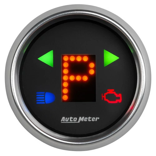 AutoMeter® - Cobalt 2-1/16" Bright Anodized Bezel Automatic Transmission Shift Indicator Gauge