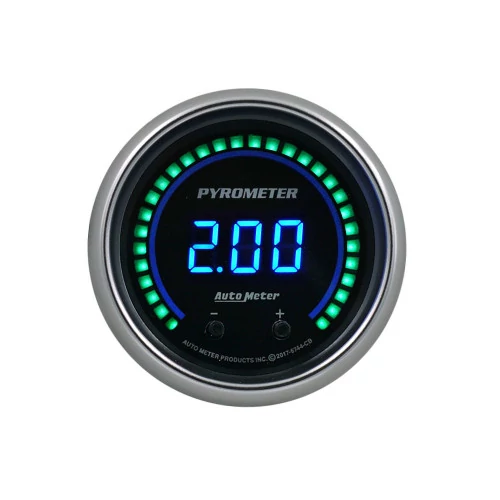 AutoMeter® - Cobalt 2-1/16" Black Dial Face Programmable 0-2000 Deg F Elite Digital Two Channel Pyrometer Gauge