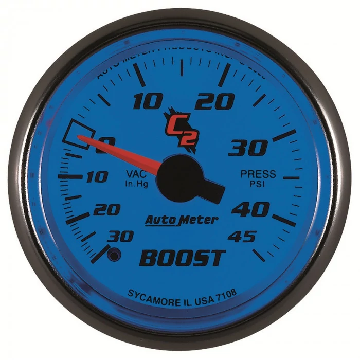 AutoMeter® - C2 2-1/16" 30" HG/45 PSI Mechanical Boost/Vacuum Gauge