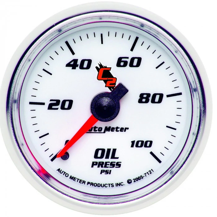 AutoMeter® - C2 2-1/16" Mechanical 0-100 PSI Oil Pressure Gauge