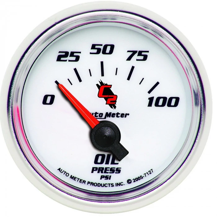 AutoMeter® - C2 2-1/16" Electric Air-Core 0-100 PSI Oil Pressure Gauge