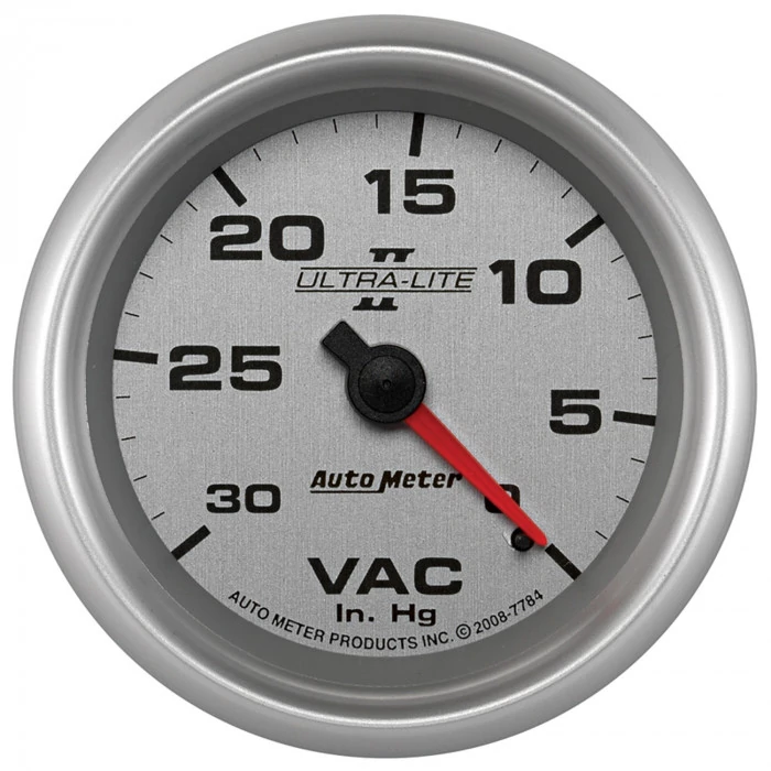 AutoMeter® - Ultra-Lite II 2-5/8" Silver Dial Face 0-30" HG Mechanical Vacuum Gauge