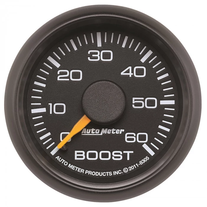 AutoMeter® - Chevy Factory 2-1/16" Black/Orange/White 0-60 PSI Match Mechanical Boost Gauge