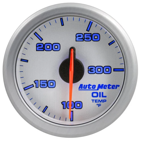 AutoMeter® - AirDrive 2-1/16" Silver Dial Face Electric Air-Core 100-300 Deg F Oil Temperature Gauge