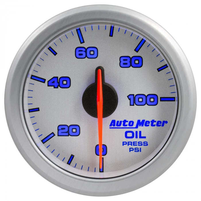 AutoMeter® - AirDrive 2-1/16" Silver Dial Face Electric Air-Core 0-100 PSI Oil Pressure Gauge
