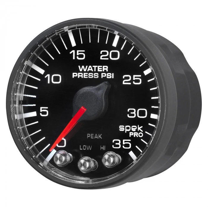 AutoMeter® - Spek-Pro 2-1/16" 0-35 PSI Black Dial Face Black Bezel Electric Water Pressure Gauge