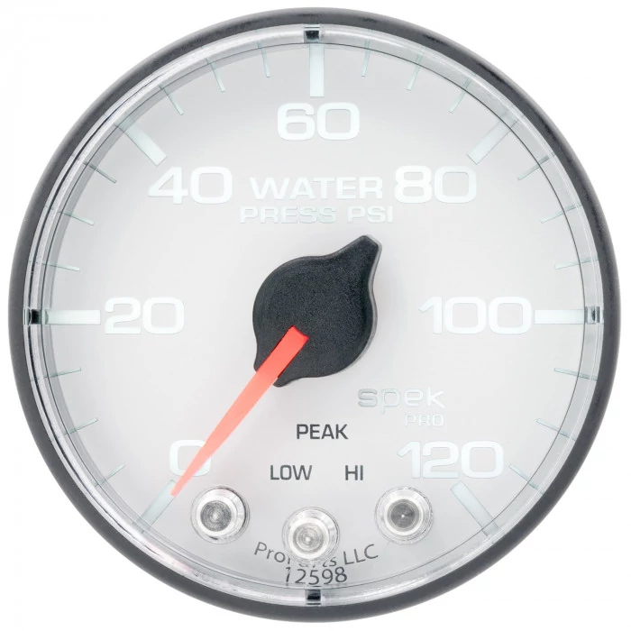 AutoMeter® - Spek-Pro 2-1/16" 0-120 PSI White Dial Face 0-120 PSI Electric Water Pressure Gauge