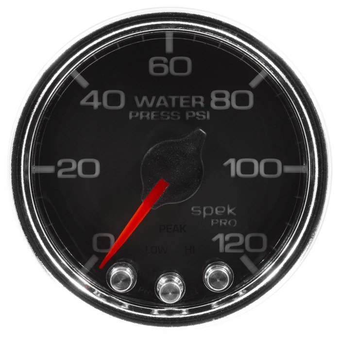 AutoMeter® - Spek-Pro 2-1/16" 0-120 PSI Black Dial Face Chrome Bezel Electric Water Pressure Gauge