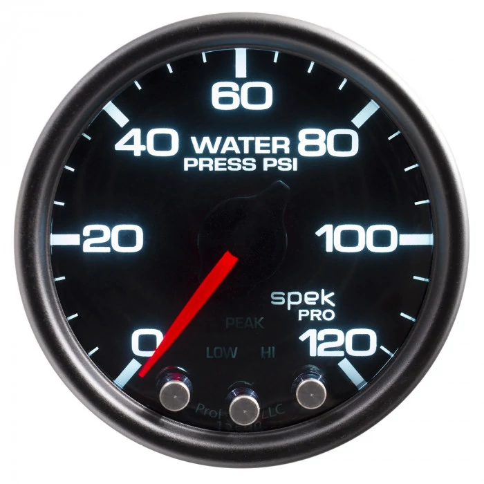 AutoMeter® - Spek-Pro 2-1/16" 0-120 PSI Black Dial Face Black Bezel Electric Water Pressure Gauge