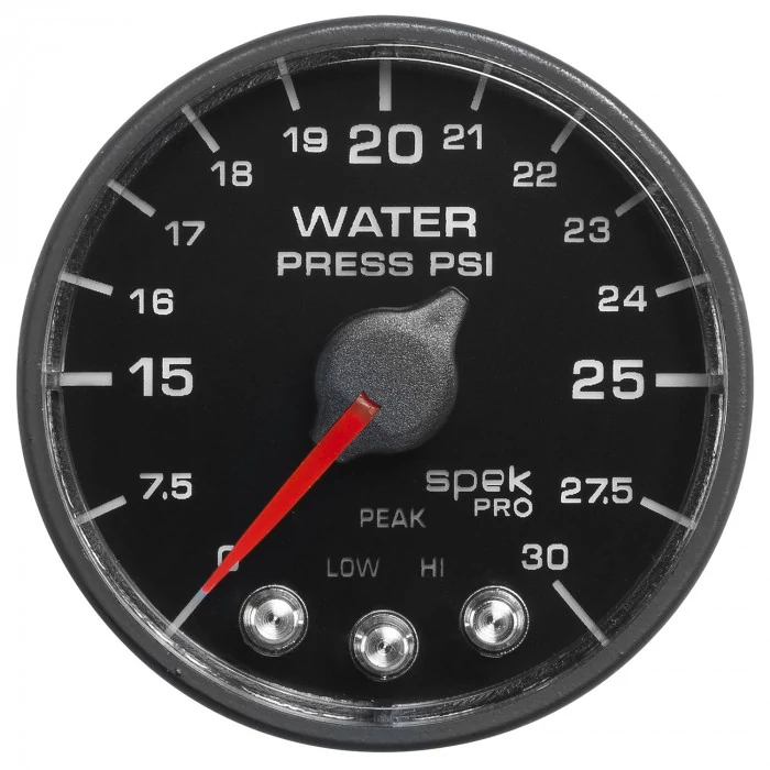 AutoMeter® - Spek-Pro 2-1/16" Black Dial Face Electric Digital Stepper Motor 0-30 PSI Nascar Water Pressure Gauge