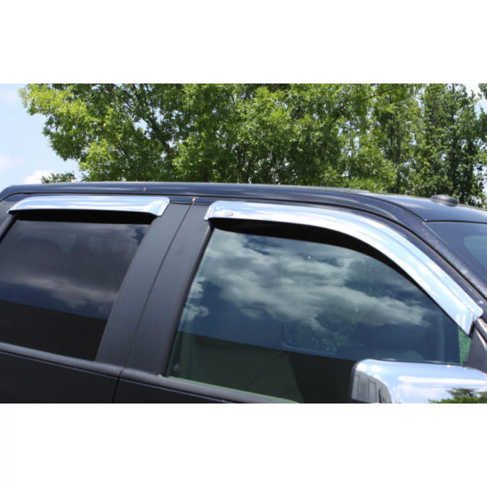 AVS® - Tape-On Standard Ventvisor Chrome Front and Rear Window Deflectors