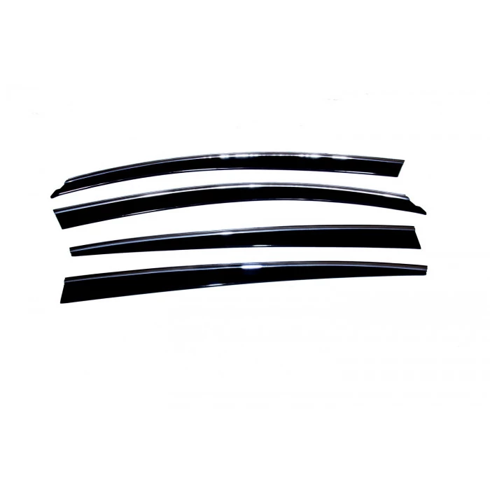 AVS® - Tape-On Ventvisor Front And Rear Smoke Low Profile Side Window Deflectors with Chrome Trim