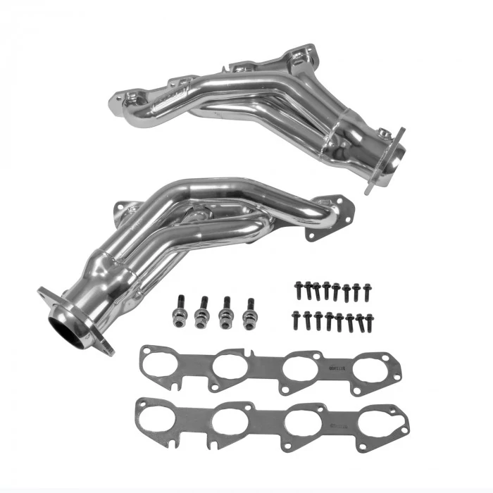 BBK Performance® - Tuned Length Polished Silver Ceramic Coated Short Tube Exhaust Headers