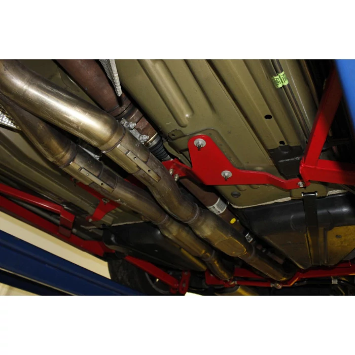BMR Suspension® - Black Hammertone Rear Tunnel Brace with Rear Driveshaft Safety Loop
