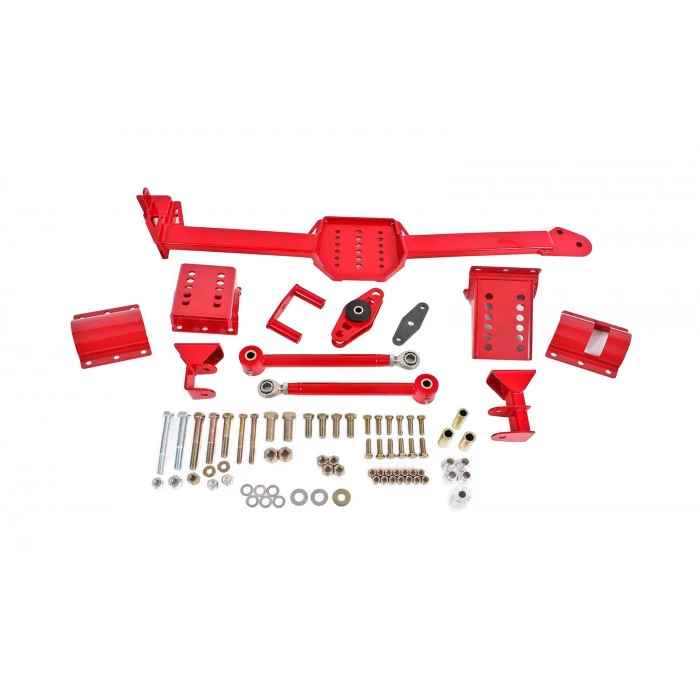BMR Suspension® - Red Body Mount Watts Link Kit with Polyurethane/Rod End