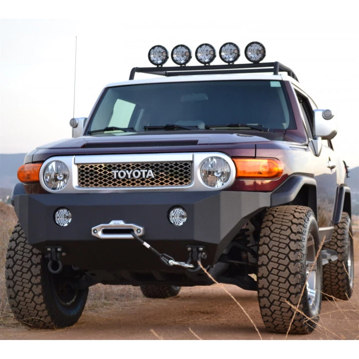 Body Armor - Full Width Black Front Winch Bumper