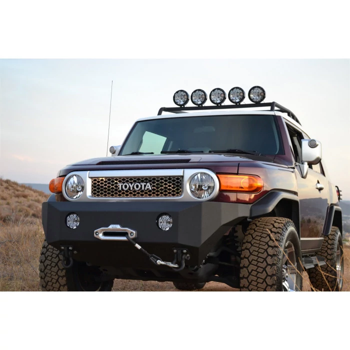 Body Armor - Full Width Black Front Winch Bumper