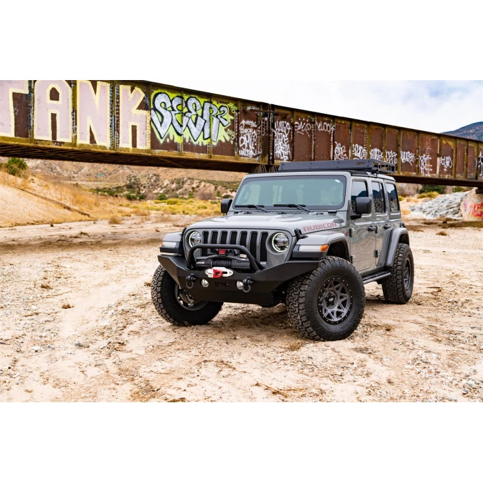 Body Armor - Full Width Black Front Winch HD Bumper