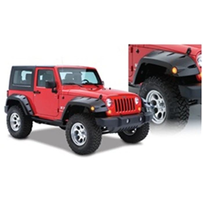 Bushwacker® - Max Coverage Pocket Style Smooth Black Front Fender Flares