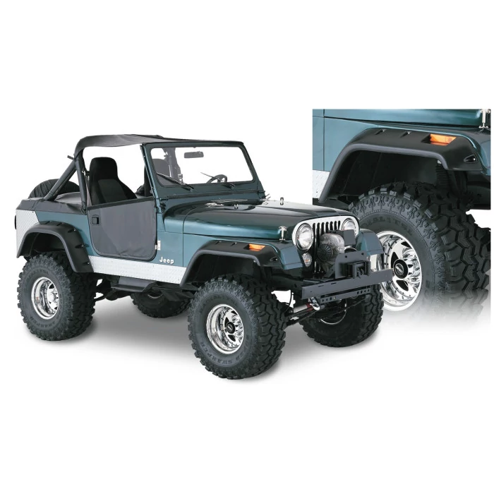 Bushwacker® - Cut-Out Textured Black Front and Rear Fender Flares