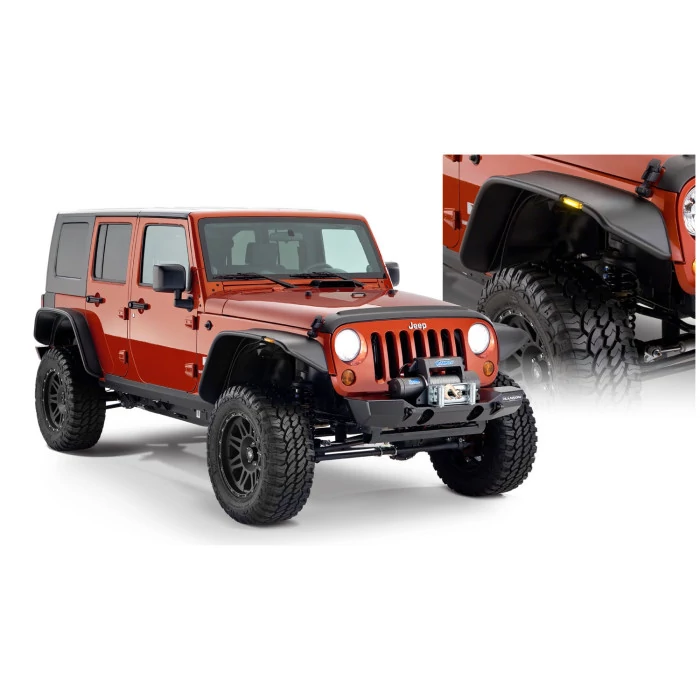 Bushwacker® - Flat Style Textured Black Front and Rear Fender Flares