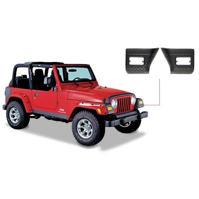 Bushwacker® - Trail Armor OE Matte Black Front Corner Guard Set Jeep Wrangler