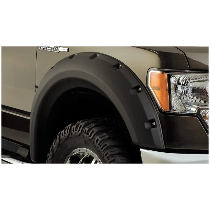 Bushwacker® - Max Coverage Pocket Style Smooth Black Front and Rear Rear Fender Flares