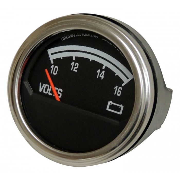 Crown Automotive® - Metal Black Voltmeter