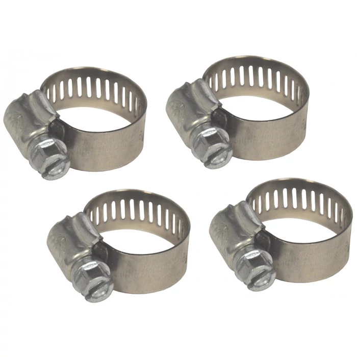 Derale® - Stainless Steel Worm Gear 1/2" Band 4 Piece Hose Clamp Set