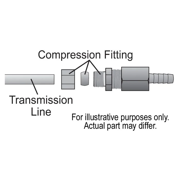 Derale® - Universal 5/16" Transmission Cooler Line to 3/8" Hose Barb Compression Fitting