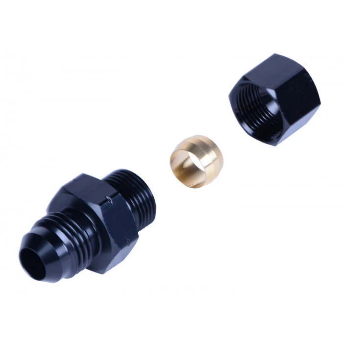 Derale® - 3/8" Transmission Cooler Line to -6AN Male Black Anodized Fitting