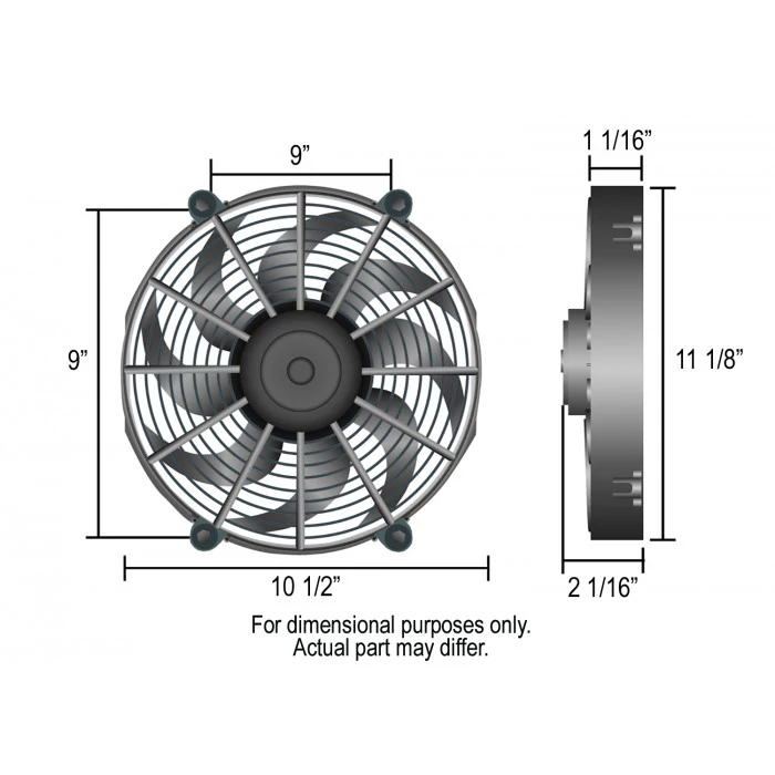 Derale® - 10" High Output Curved Blade Electric Puller Fan
