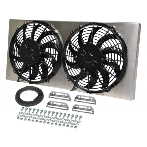 Derale® - Universal High Output Dual 10'' Electric RAD Fan/Aluminum Shroud Kit