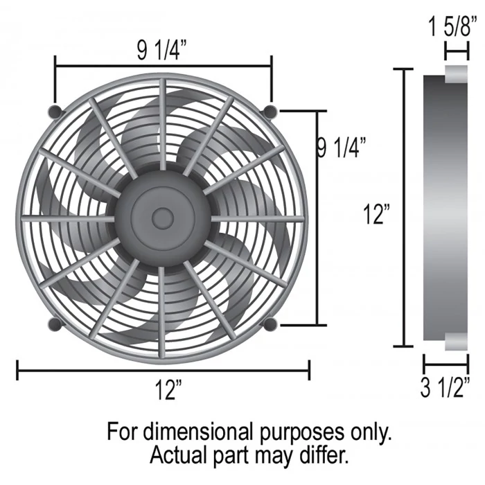 Derale® - 12" High Output IP-68 Electric Puller Fan