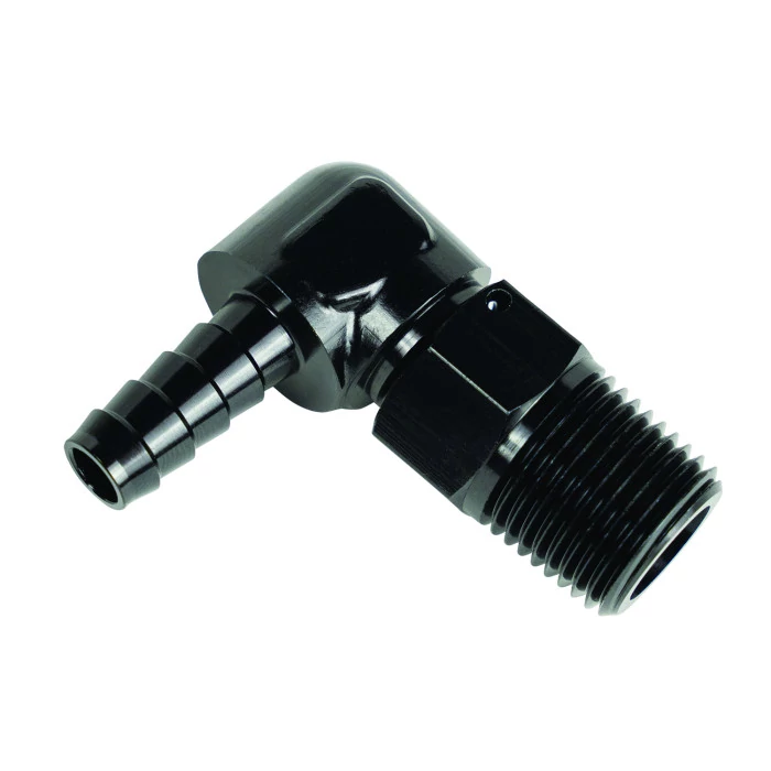 Derale® - Aluminum Swivel Fitting with 90 Degree 7/8-14 UNF x 3/8" Barb