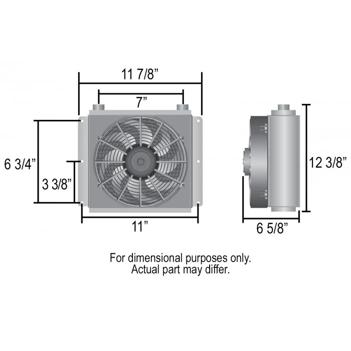 Derale® - 18 Row Hi-Flow Racing Remote Fluid Cooler with Low Profile Fan