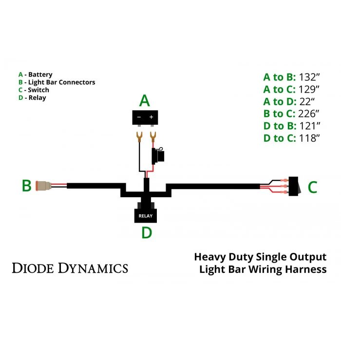 Diode Dynamics® - Output Light Bar Wiring Harness