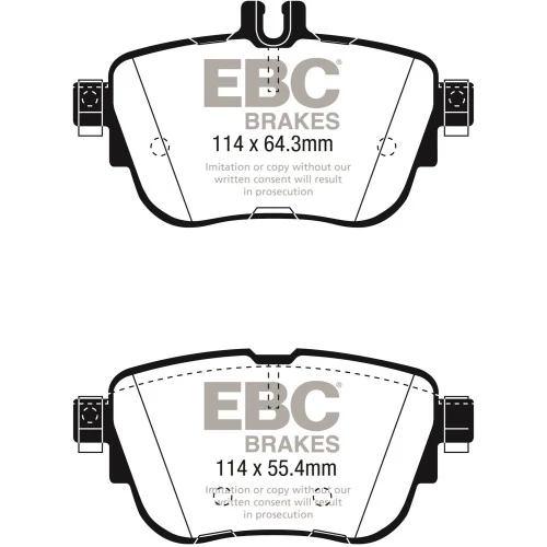 EBC Brakes® - Rear 114mm Diameter EBC Redstuff Ceramic Low Dust Brake Pads