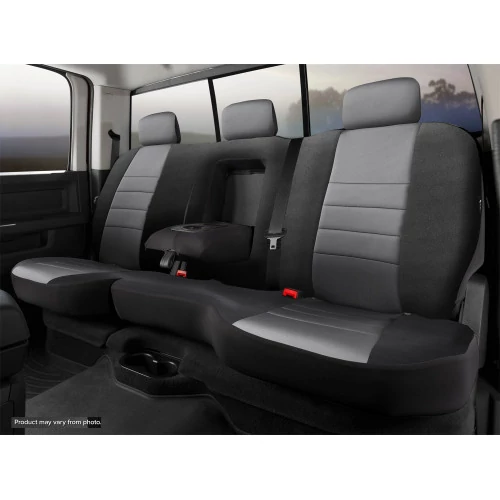 Fia® - Neo Custom Fit Truck Seat Covers, for Seats with Built In Seat Belts, Removable Headrests, Center Armrest with Cup Holder, Center Cushion Cut Out
