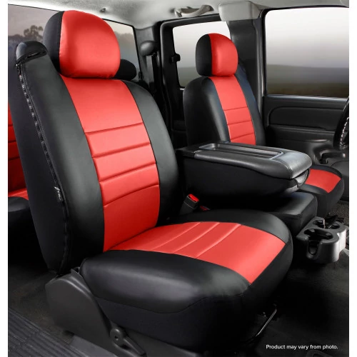 Fia® - LeatherLite Custom Fit Seat Cover, for Seats with Built In Seat Belts, Non-Removable Headrests, Side Airbags, Upper/Lower Center Storage