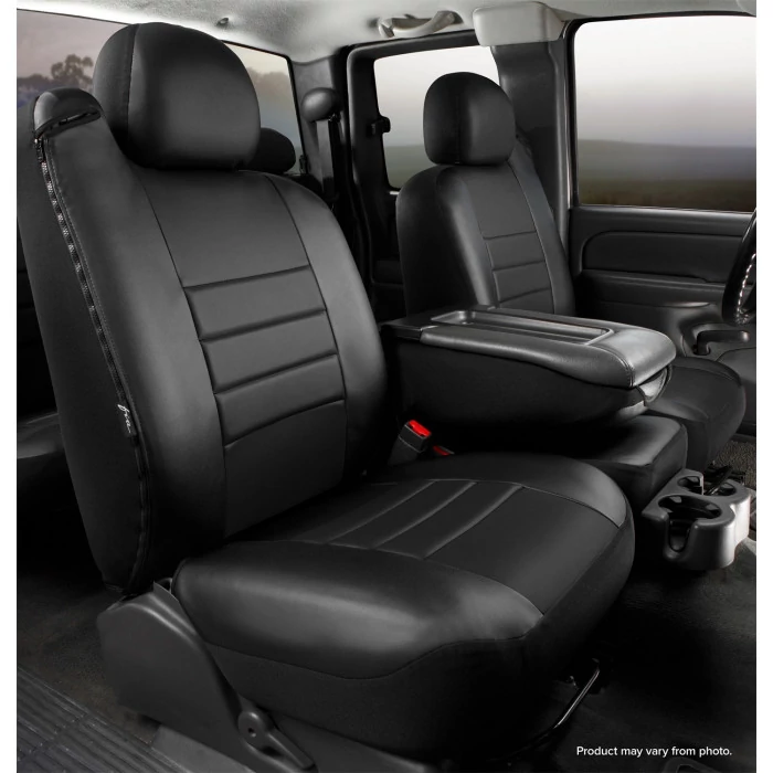 Fia® - LeatherLite Custom Fit Seat Cover, for Seats with Built In Seat Belts, Adjustable Headrests, Armrest/Storage