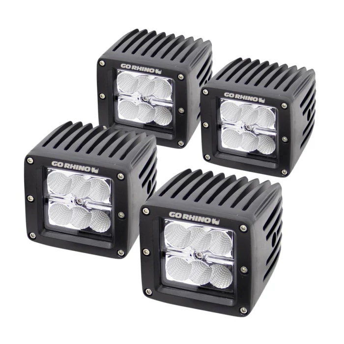 Go Rhino® - LED Lighting Set of Four 3" LED Cube Lights