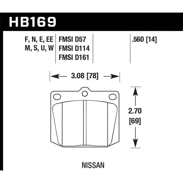 Hawk® - 0.560 Thickness HP Plus Disc Brake Pads